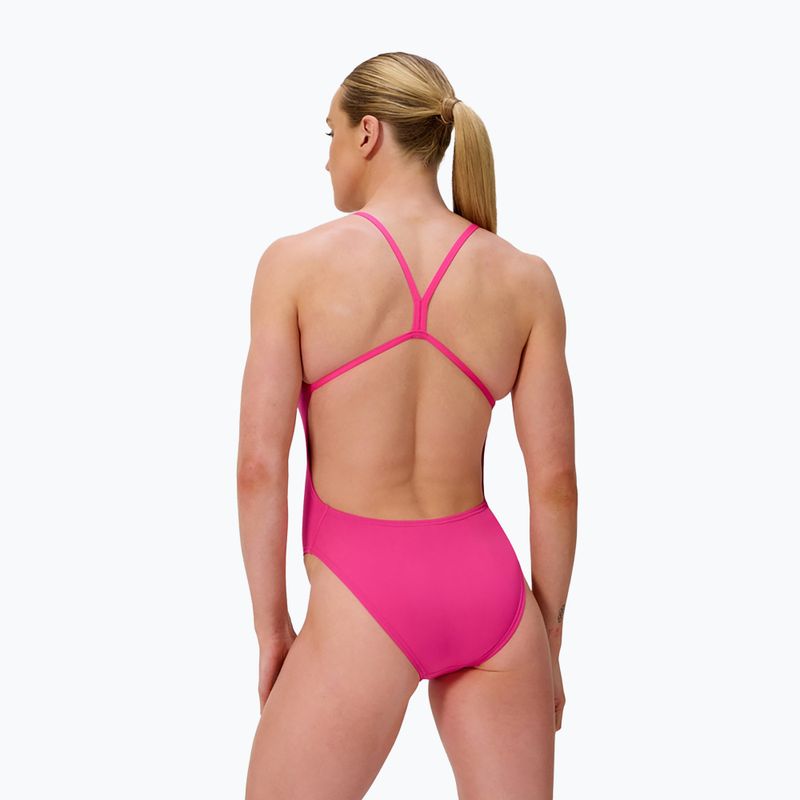 Moteriškas vientisas maudymosi kostiumėlis Speedo FL Solid V-Back flare pink 2
