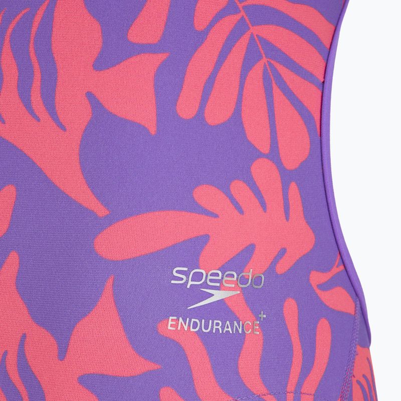 Moteriškas vientisas maudymosi kostiumėlis Speedo FL Printed Web Back koralų žiedas/indigo spindesys 3