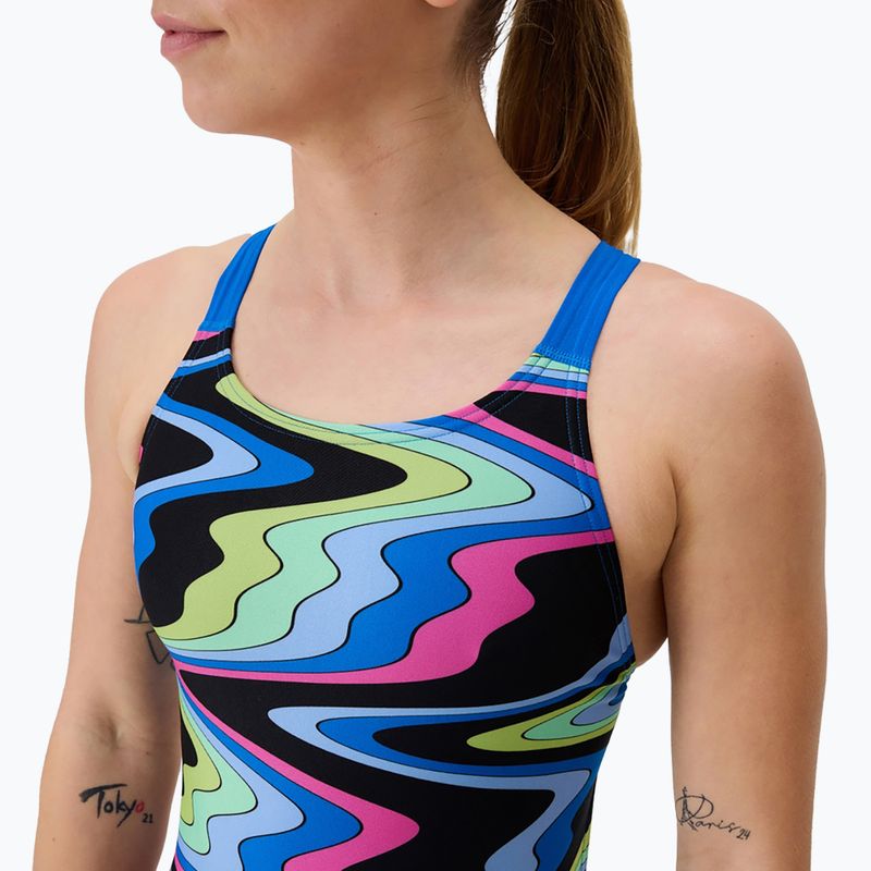 Moteriškas vientisas maudymosi kostiumėlis Speedo FL Printed Leaderback ripple melody/lagoon blue 4