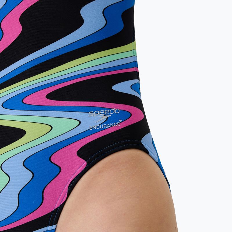 Moteriškas vientisas maudymosi kostiumėlis Speedo FL Printed Leaderback ripple melody/lagoon blue 6