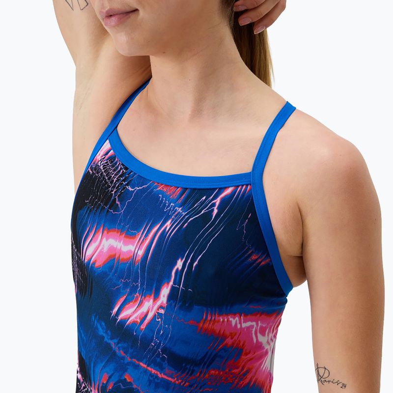 Moteriškas vienos dalies plaukimo kostiumas Speedo FL Printed Turnback electro static/lagoon blue 4