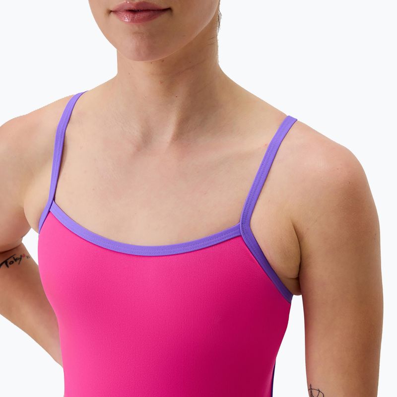 Moteriškas vientisas plaukimo kostiumas Speedo FL Solid Tri Back flare pink/indigo glow 4