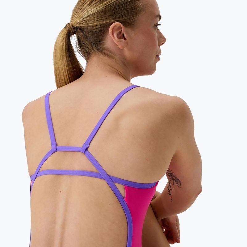 Moteriškas vientisas plaukimo kostiumas Speedo FL Solid Tri Back flare pink/indigo glow 5