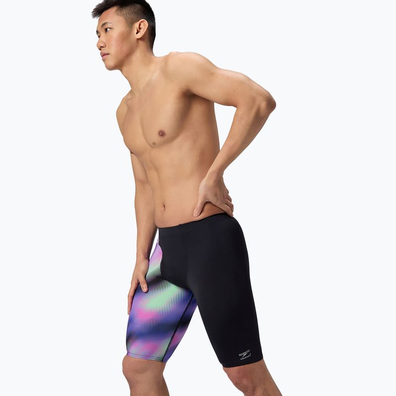 Speedo ML One-Leg Spausdintos neryškaus stiklo/juodos spalvos vyrų plaukimo plaukimo plaukmenys 4