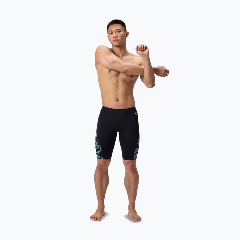 Speedo vyriški plaukimo marškinėliai ML Printed Side Spliced gloral glitch/black 2