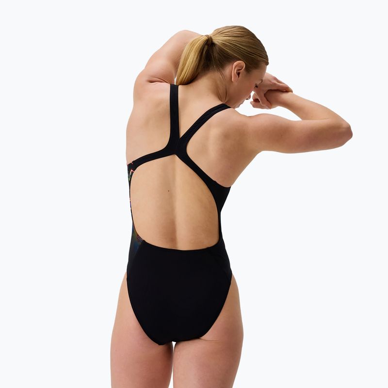 Vienos dalies plaukimo kostiumas Speedo Placement Printed Powerback static volta/anthracite 2