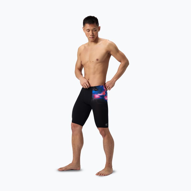 Speedo vyriški plaukimo marškinėliai Placement Printed electro static/black 2