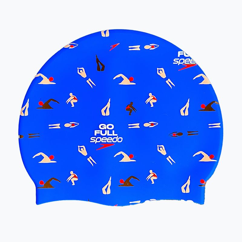 Plaukimo kepuraitė Speedo Printed Silicone speedo blue eik pilnu greičiu plaukikai Speedo