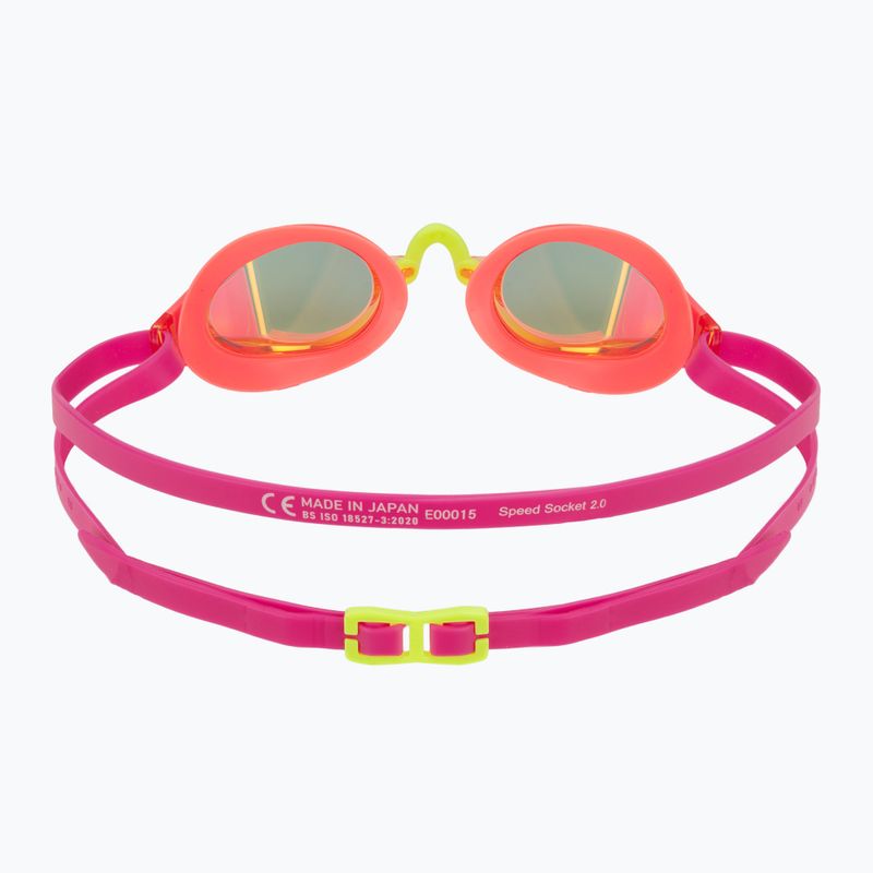 Plaukimo akiniai Speedo Fastskin Speedsocket 2 Mirror neon melon/vermillion/gold mirror 4