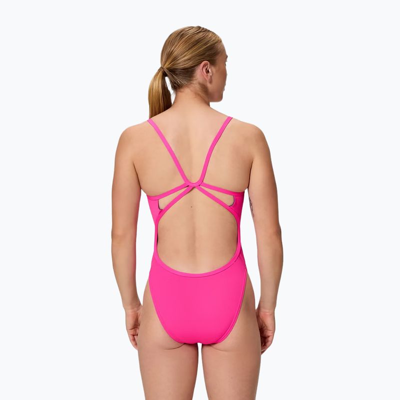 Moteriškas vientisas plaukimo kostiumėlis Speedo Solid Web punchy pink 2