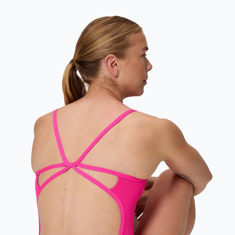 Moteriškas vientisas plaukimo kostiumėlis Speedo Solid Web punchy pink 4