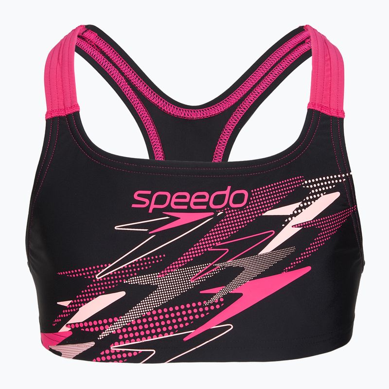 Dviejų dalių maudymosi kostiumėlis vaikams Speedo Medley Logo Racerback 2pc anthracite/pink 3