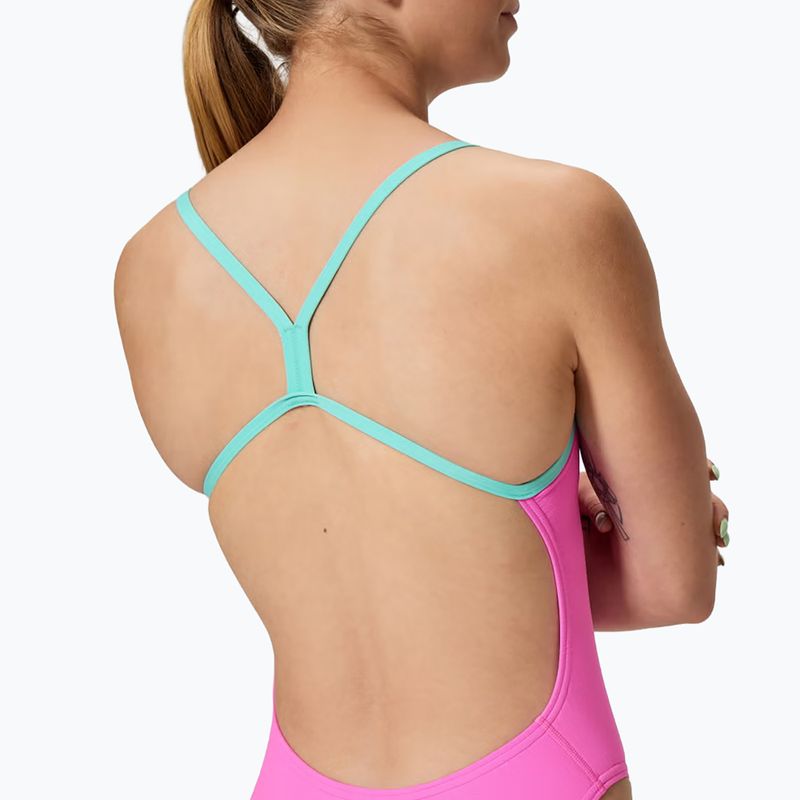 Moteriškas vientisas plaukimo kostiumėlis Speedo FL Solid V-Back 2.0 neon flamingo 4