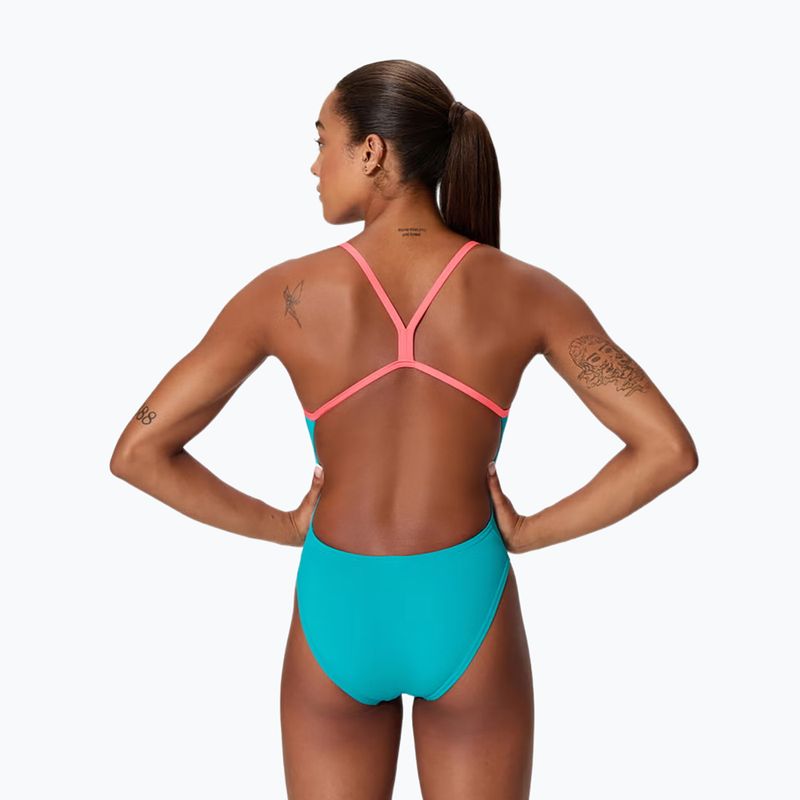 Moteriškas vientisas plaukimo kostiumėlis Speedo FL Solid V-Back 2.0 mayan blue 2