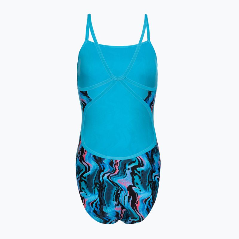 Moteriškas vientisas plaukimo kostiumėlis Speedo Printed Web Back canyon ombre/black 2