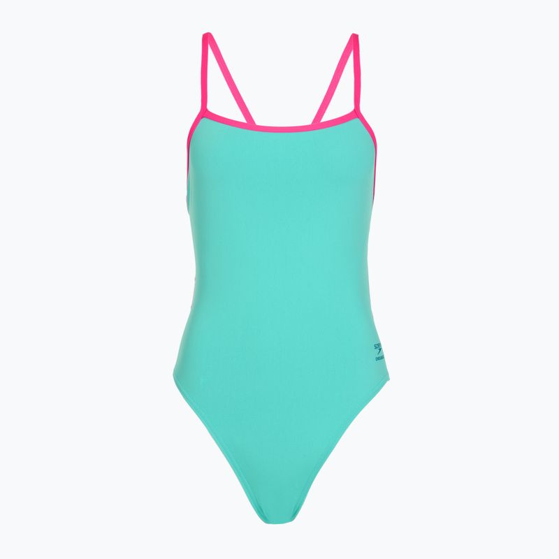 Moteriškas vientisas plaukimo kostiumėlis Speedo Solid Tri aqua breeze