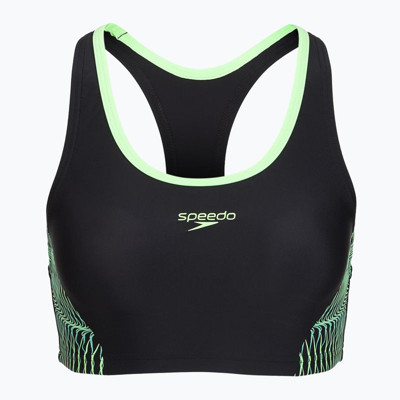 Moteriškas dviejų dalių maudymosi kostiumėlis Speedo Placement Raceback 2pc anthracite/clover 3