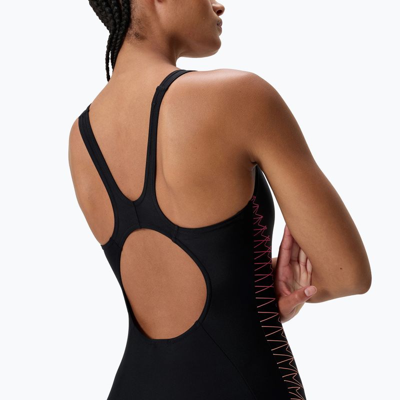 Moteriškas vientisas maudymosi kostiumėlis Speedo Placement Muscleback anthracite/clover 5