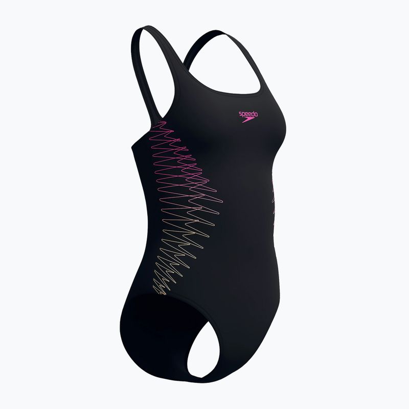 Moteriškas vientisas maudymosi kostiumėlis Speedo Placement Muscleback anthracite/clover 7