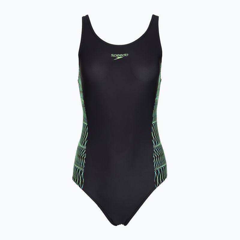 Moteriškas vientisas maudymosi kostiumėlis Speedo Placement Muscleback anthracite/clover 6