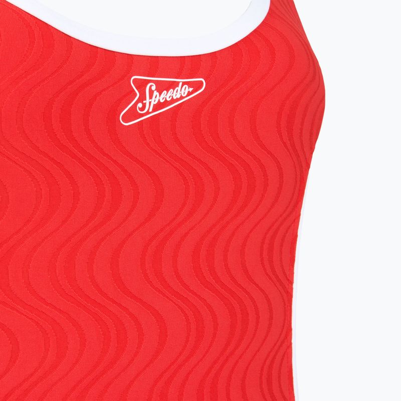 Moteriškas vientisas plaukimo kostiumėlis Speedo Texture Bound Scoop high risk red/bright white 3