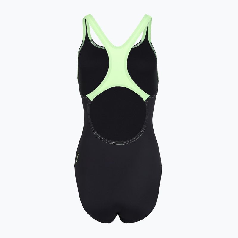 Moteriškas vientisas maudymosi kostiumėlis Speedo Medley Logo Medalist anthracite/clover 2