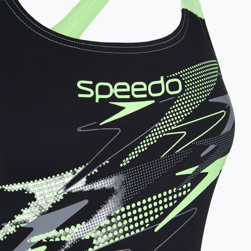 Moteriškas vientisas maudymosi kostiumėlis Speedo Medley Logo Medalist anthracite/clover 3