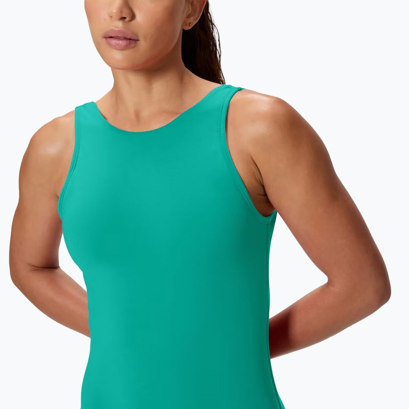 Moteriškas vientisas plaukimo kostiumėlis Speedo Solid High Neck peacock teal 4