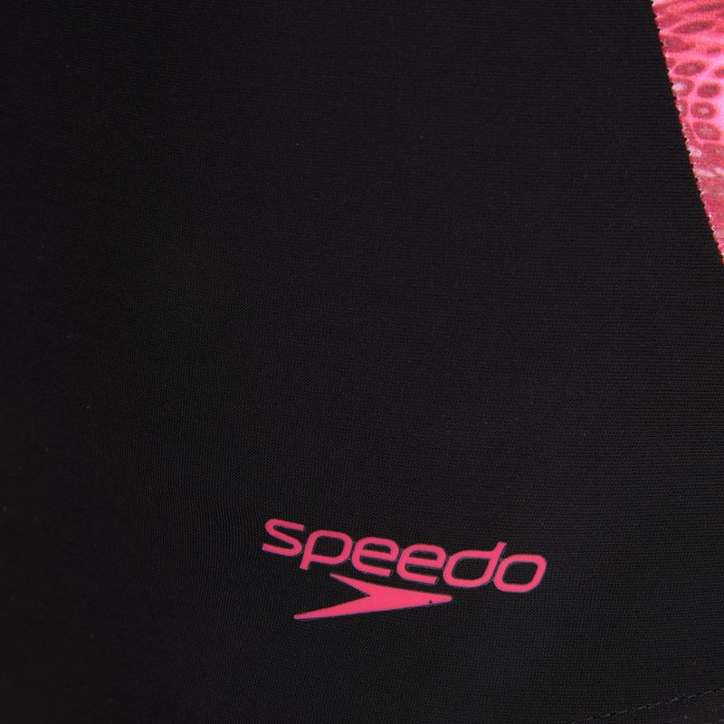 Moteriškas vientisas maudymosi kostiumėlis Speedo Shaping LunaLustre Printed anthracite/ruby 3
