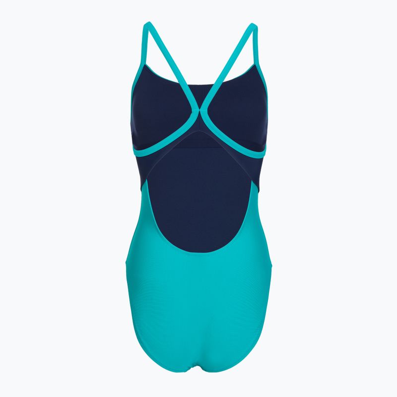 Moteriškas vientisas plaukimo kostiumėlis Speedo Solid Racerback peacock teal/peacoat 2