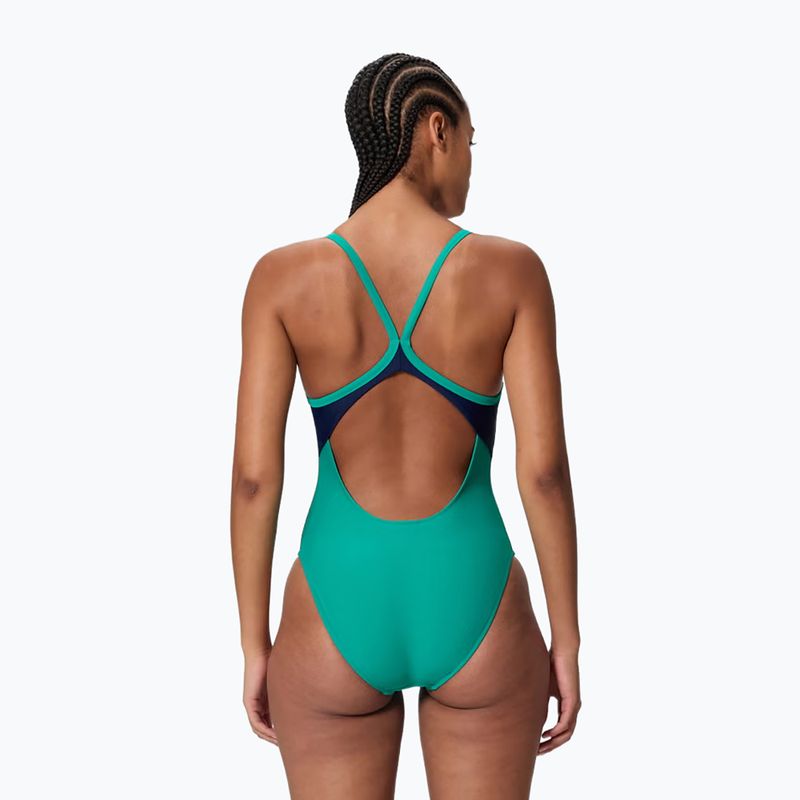 Moteriškas vientisas plaukimo kostiumėlis Speedo Solid Racerback peacock teal/peacoat 2