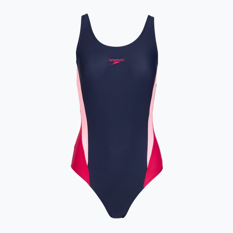 Moteriškas vientisas maudymosi kostiumėlis Speedo Colourblock 2.0 peacoat/pink 6
