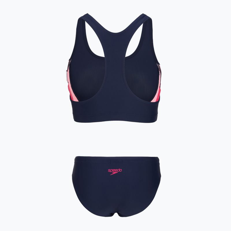 Moteriškas vientisas maudymosi kostiumėlis Speedo Colourblock Splice 2.0 peacoat/pink 2
