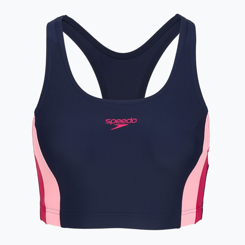 Moteriškas vientisas maudymosi kostiumėlis Speedo Colourblock Splice 2.0 peacoat/pink 3