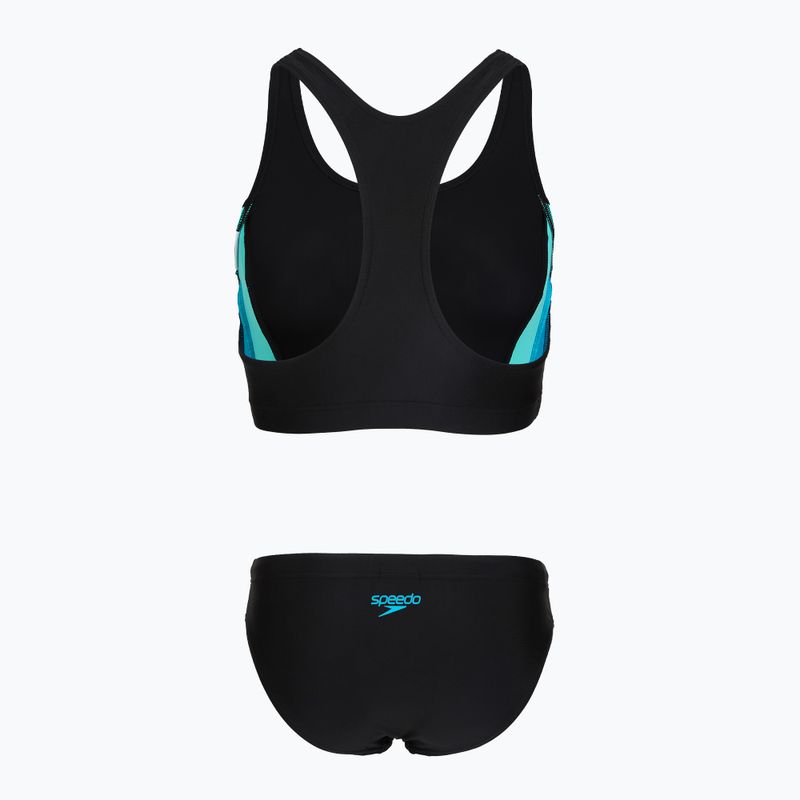 Moteriškas vientisas maudymosi kostiumėlis Speedo Colourblock Splice 2.0 anthracite/mayanblue 2