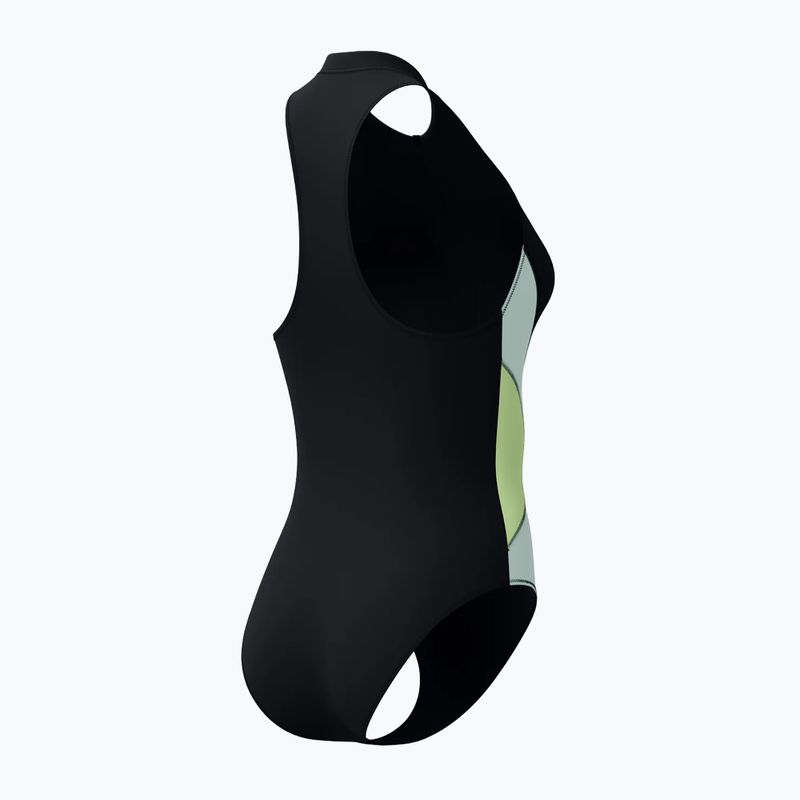 Moteriškas vientisas plaukimo kostiumėlis Speedo Ocean Flex Zip black/pale clover 7
