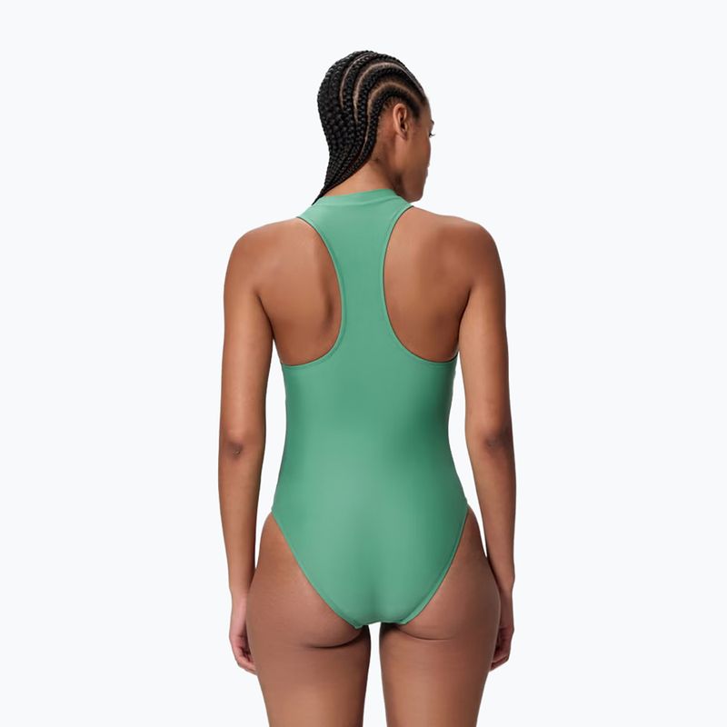 Moteriškas vientisas plaukimo kostiumėlis Speedo Ocean Flex Zip fortune green/pale clover 2