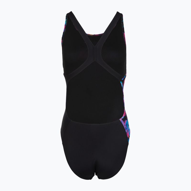 Moteriškas vientisas maudymosi kostiumėlis Speedo FL Placement Printed Powerback glitchy garden/black 2
