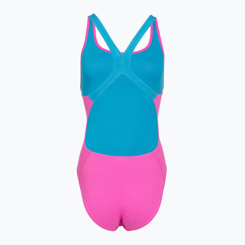 Moteriškas vientisas plaukimo kostiumėlis Speedo Solid Powerback neon flamingo 2