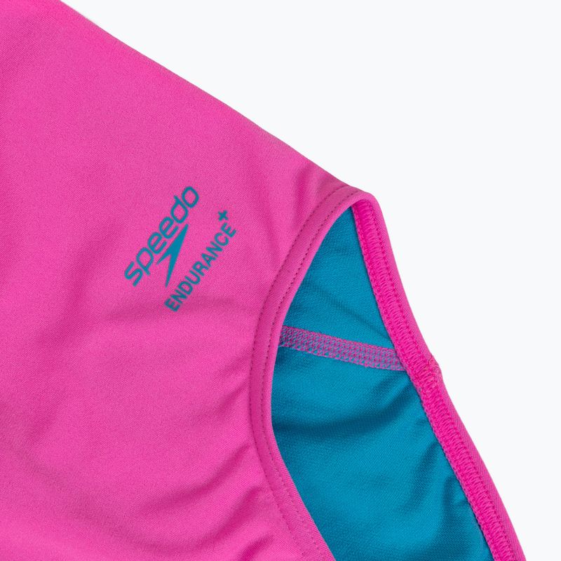 Moteriškas vientisas plaukimo kostiumėlis Speedo Solid Powerback neon flamingo 3