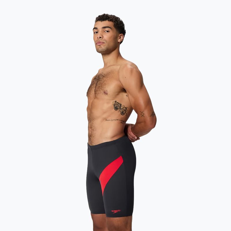 Vyriški plaukimo šortai Speedo Hyperboom anthracite/high risk red 2