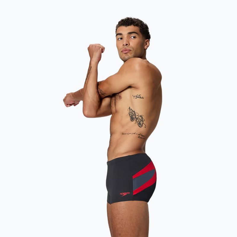 Vyriškos maudymosi trumpikės Speedo Hyperboom Aquashort anthracite/high risk red 3