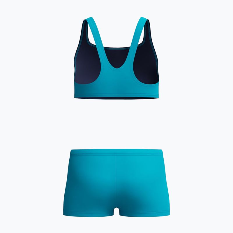Vaikiškas dviejų dalių plaukimo kostiumėlis Speedo Hyperboom Butterfly Back Mayan Blue/Margarita Pink 2