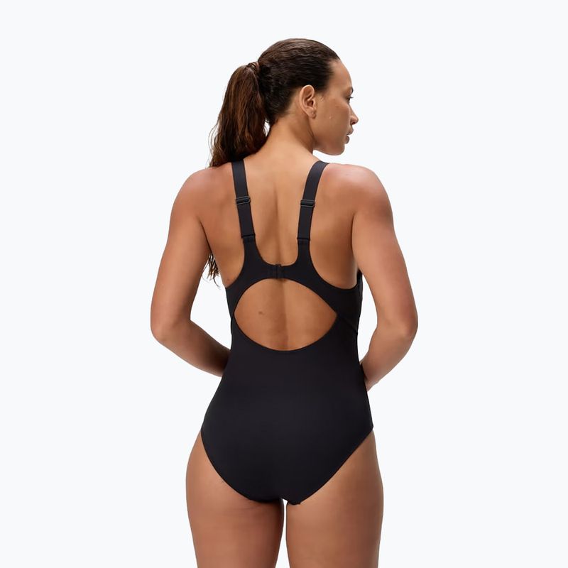 Moteriškas vientisas plaukimo kostiumėlis Speedo Sculpture Butterfly Back anthracite 2