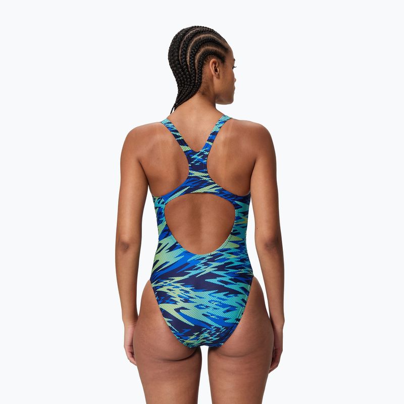Moteriškas vientisas maudymosi kostiumėlis Speedo Hyperboom Print Medalist peacoat 2