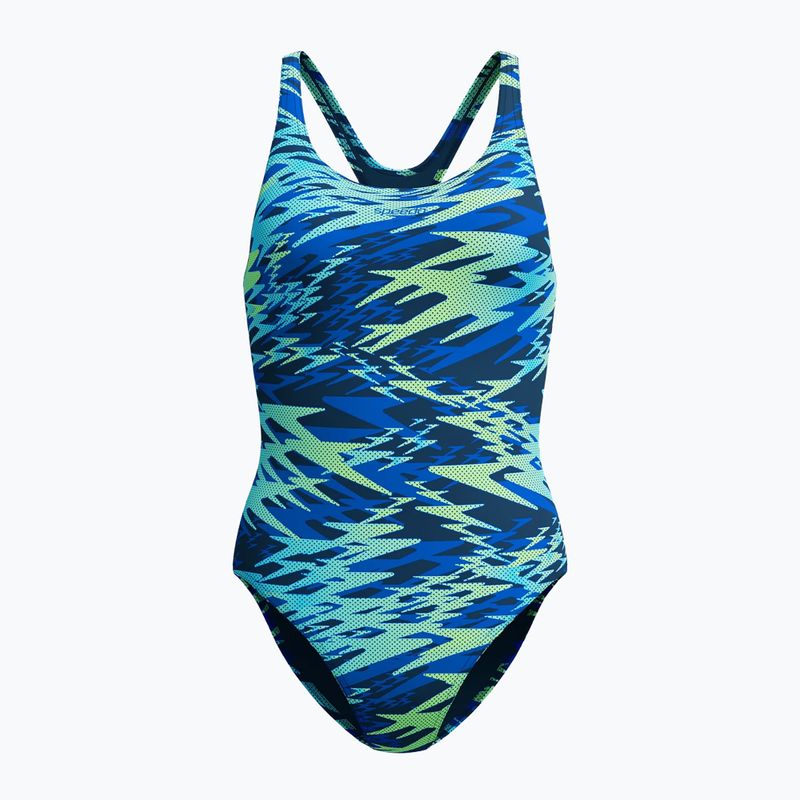 Moteriškas vientisas maudymosi kostiumėlis Speedo Hyperboom Print Medalist peacoat 6