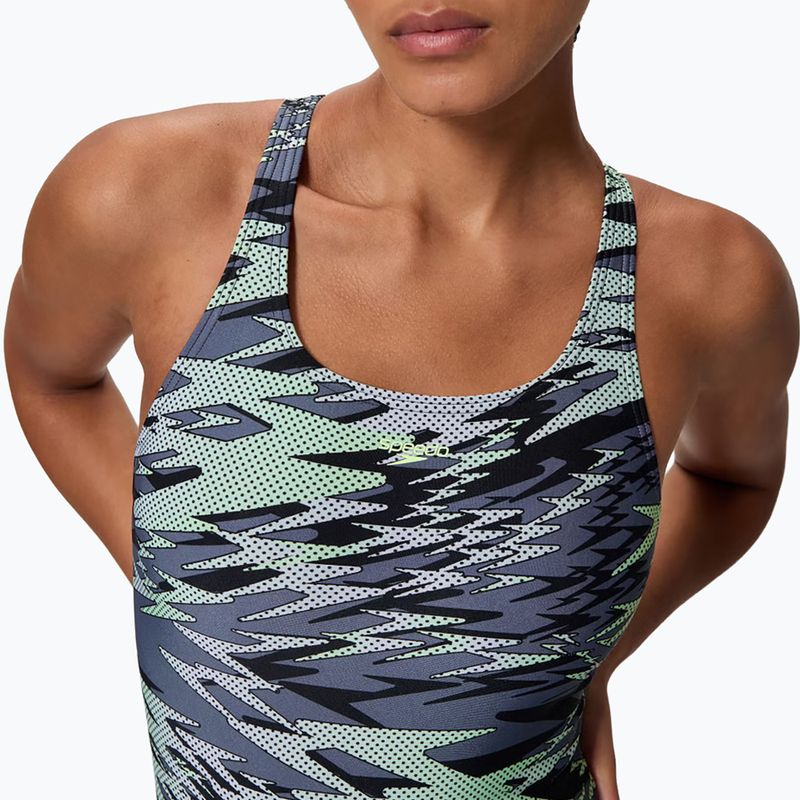 Moteriškas vientisas plaukimo kostiumėlis Speedo Hyperboom Print Medalist pale clover 3