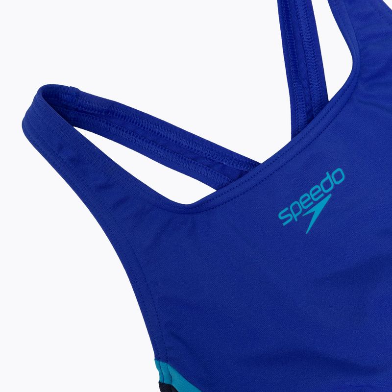 Moteriškas vientisas maudymosi kostiumėlis Speedo Solid Splice Medalist sapphire/peacoat 3