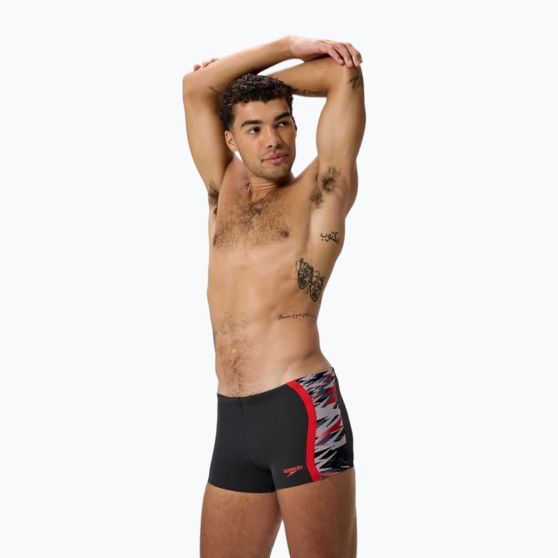 Maudymosi trumpikės Speedo Hyperboom Splice Aquashort anthracite/high risk red 3