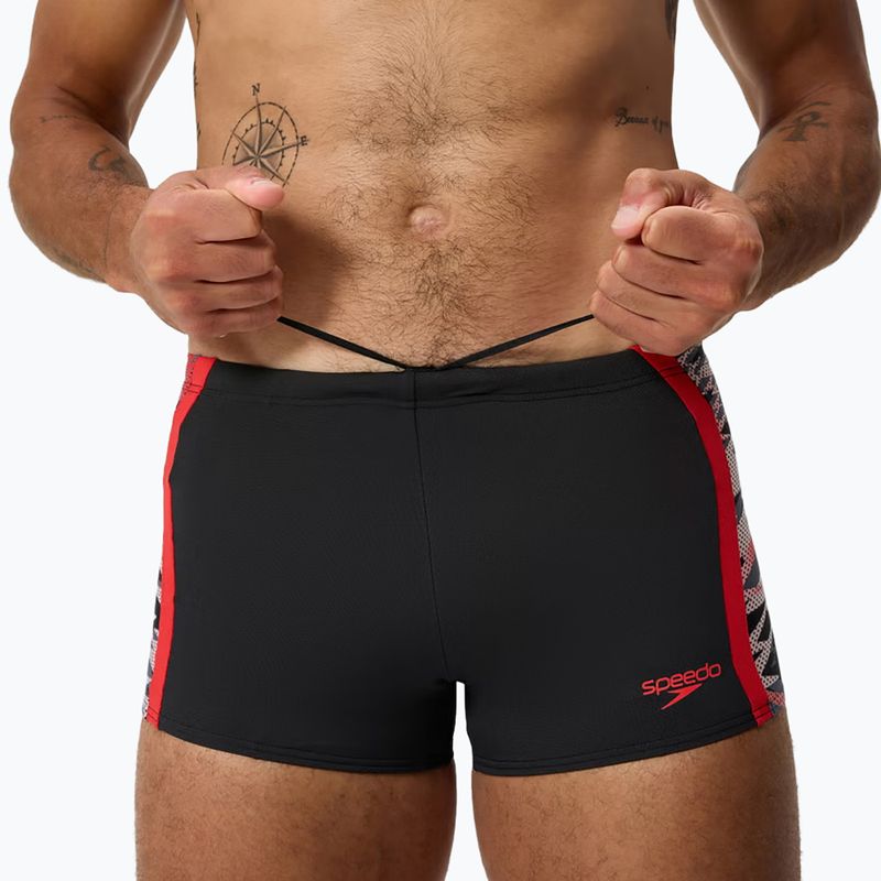 Maudymosi trumpikės Speedo Hyperboom Splice Aquashort anthracite/high risk red 4